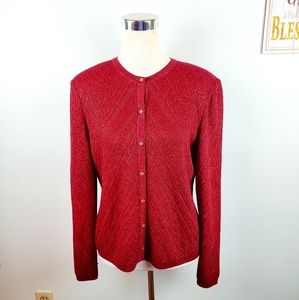 ST.JOHN Sparkle Wool blend Cardigan Sweater